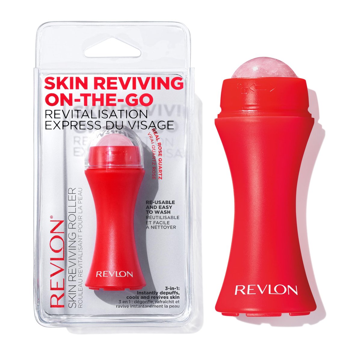Revlon Skin Reviving Roller with Rose Quartz - All-Day Facial Brightening & Reviving Tool - görsel 2