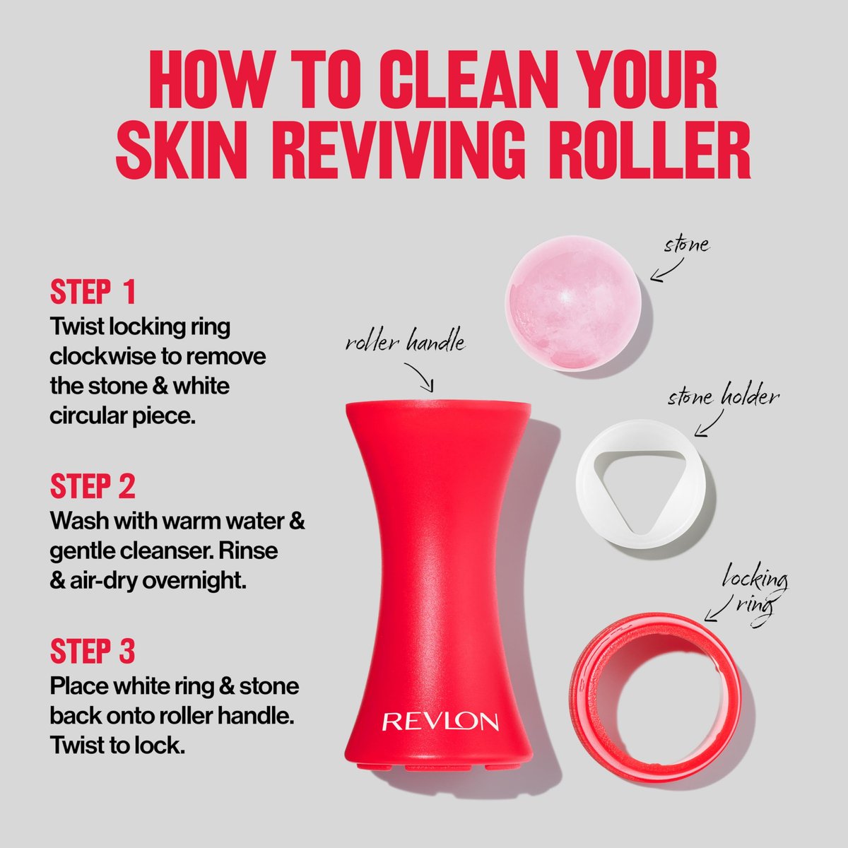 Revlon Skin Reviving Roller with Rose Quartz - All-Day Facial Brightening & Reviving Tool - görsel 16