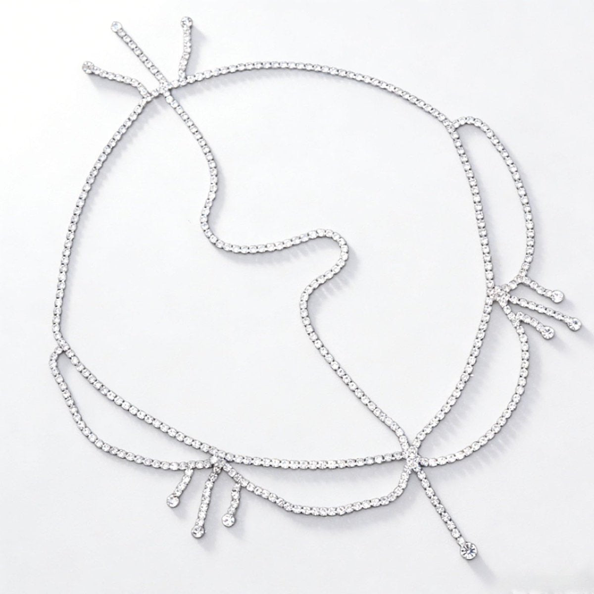 Layered Rhinestone Head Chain Crystal Headpiece Boho Silver Headbands Hair Accessories Prom Hair Jewelry Festival Outfits for Women - görsel 17