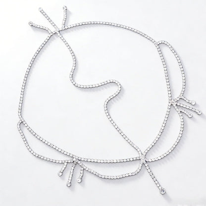 Layered Rhinestone Head Chain Crystal Headpiece Boho Silver Headbands Hair Accessories Prom Hair Jewelry Festival Outfits for Women