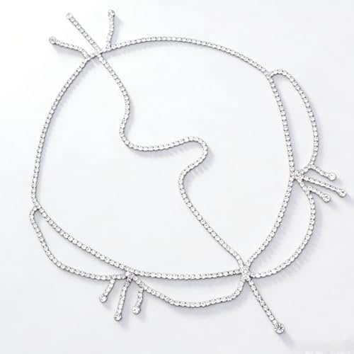 Layered Rhinestone Head Chain Crystal Headpiece Boho Silver Headbands Hair Accessories Prom Hair Jewelry Festival Outfits for Women - görsel 18