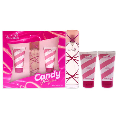 Aquolina Pink Sugar Candy Magic Women's 3.4oz EDT Spray, 1.7oz Shower Gel & Body Lotion Gift Set