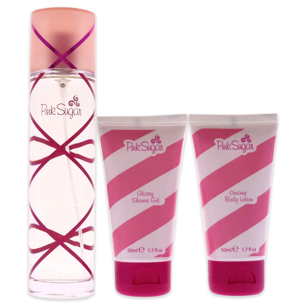 Aquolina Pink Sugar Candy Magic Women's 3.4oz EDT Spray, 1.7oz Shower Gel & Body Lotion Gift Set - görsel 3