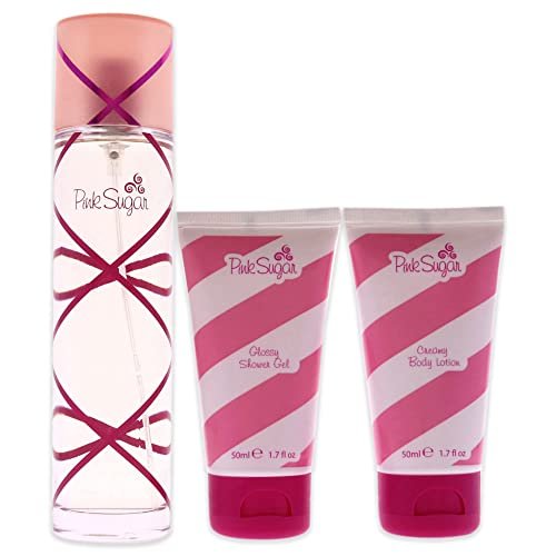 Aquolina Pink Sugar Candy Magic Women's 3.4oz EDT Spray, 1.7oz Shower Gel & Body Lotion Gift Set - görsel 4