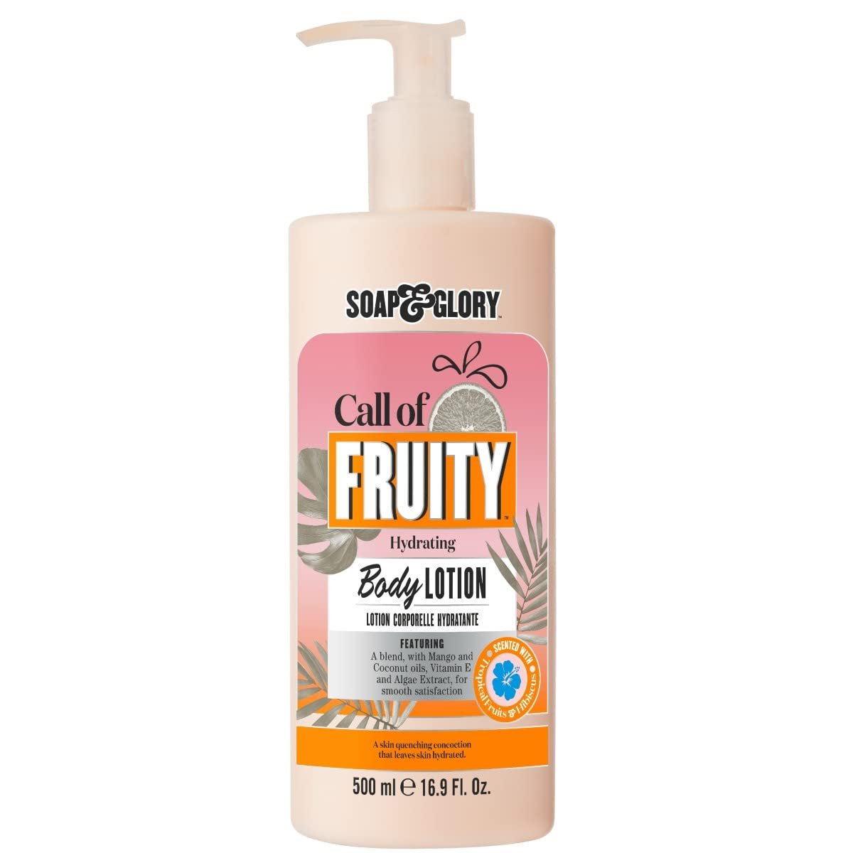 Soap & Glory Call of Fruity Vegan Body Lotion – Moisturizing Body Lotion with Vitamin E, Coconut Oil & Aloe Extracts, Tropical Fruits & Hibiscus Cocoa Butter for Dehydrated Skin (500ml) Avelisse