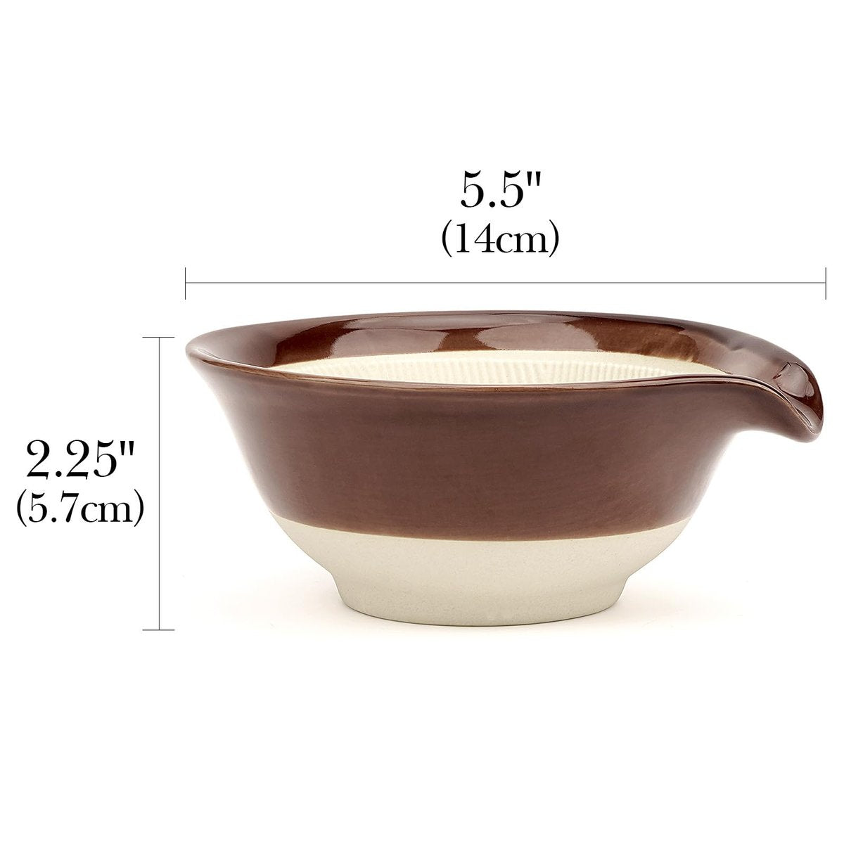 Linkidea Ceramic Shaving Bowl – Wide Mouth Lather Mug for Men, Brown Avelisse