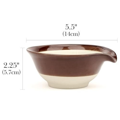 Linkidea Ceramic Shaving Bowl – Wide Mouth Lather Mug for Men, Brown Avelisse