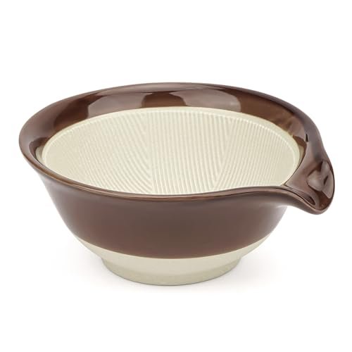 Linkidea Ceramic Shaving Bowl – Wide Mouth Lather Mug for Men, Brown Avelisse