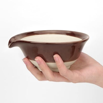 Linkidea Ceramic Shaving Bowl – Wide Mouth Lather Mug for Men, Brown Avelisse