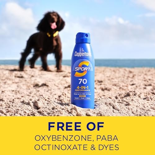 Coppertone SPORT Sunscreen Spray SPF 70, Water Resistant, Broad Spectrum, 5.5 oz (Pack of 3) Avelisse