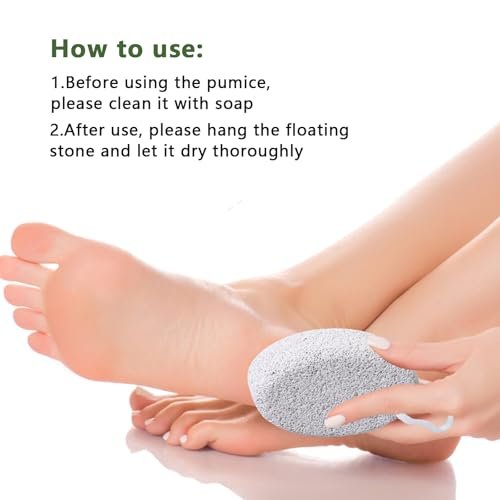 4-Pack Natural Pumice Stone for Feet - Borogo Lava Pedicure Tools, Hard Skin & Callus Remover for Feet, Hands, Heels, Elbows - görsel 9