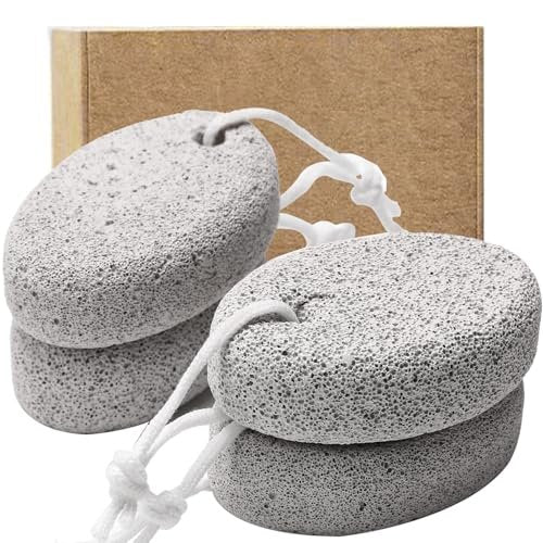 4-Pack Natural Pumice Stone for Feet - Borogo Lava Pedicure Tools, Hard Skin & Callus Remover for Feet, Hands, Heels, Elbows - görsel 3