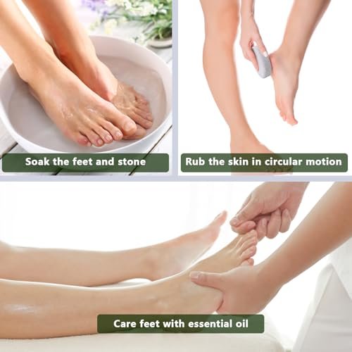 4-Pack Natural Pumice Stone for Feet - Borogo Lava Pedicure Tools, Hard Skin & Callus Remover for Feet, Hands, Heels, Elbows - görsel 5