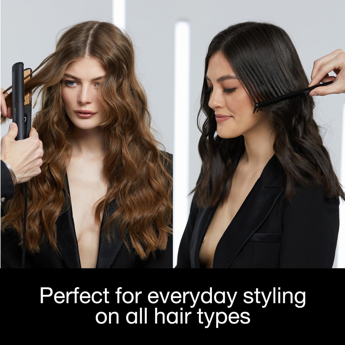 ghd Original Styler 1-Inch Flat Iron Hair Straightener - Ceramic Heat Technology, 365°F Safe Styling, Smooth Gloss Plates, Black Avelisse