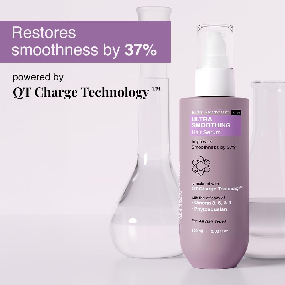 Bare Anatomy Ultra Smoothing Hair Serum – Carbohydrate Complex & Niacinamide for Smooth, Shiny Hair – Dry & Frizzy Hair Solution – 100 ml Avelisse