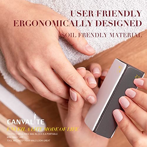 Canvalite 4-Way Nail Buffer Block for Natural Nails - 9 Pack, 100/180 Grit, Shapes, Files, Smoothes & Shines - görsel 10