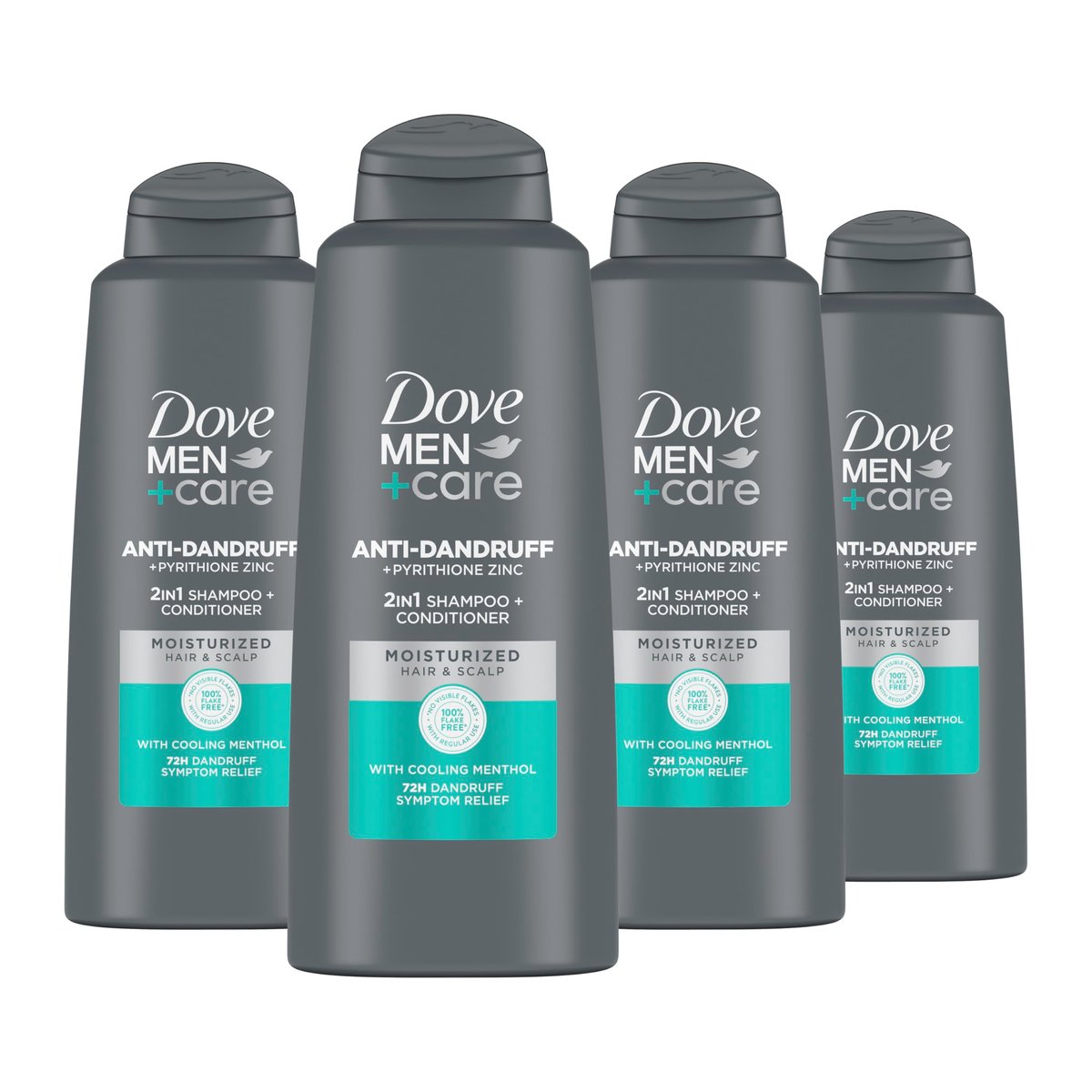 DOVE MEN + CARE 2 in 1 Shampoo and Conditioner Dandruff Defense, 20.4 oz (Pack of 4) Avelisse