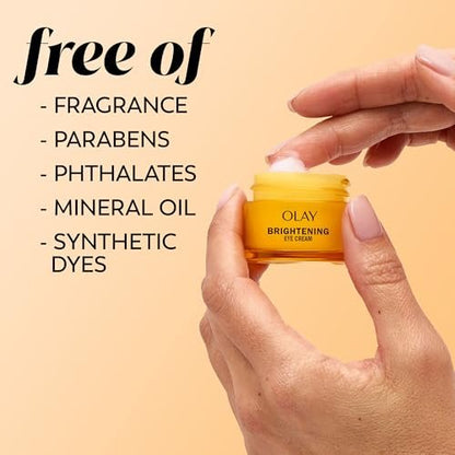 Olay Brightening Eye Cream with Vitamin C, Peptides & Vitamin B3 - Fragrance-Free Hydrating Under Eye Cream for Dark Circles & Dull Skin, 0.5 oz Avelisse