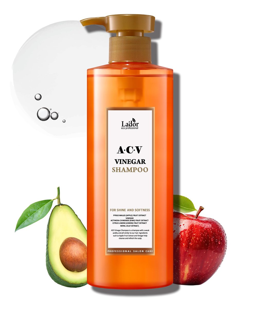 LA'DOR Apple Cider Vinegar Clarifying Shampoo with Tea Tree - Sub-Acidic pH-Balanced for Oily Scalp & Dandruff, Sulfate-Free, Silicone-Free, Paraben-Free, 14.5 Fl Oz - görsel 1