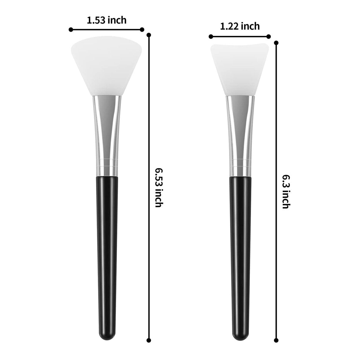 tifanso 4-Pack Silicone Face Mask Brush Applicator Set - Flexible Silicone Brushes for Mud, Clay, DIY Masks, Body Lotion, BB Cream (Black) - görsel 4