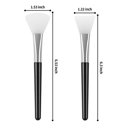 tifanso 4-Pack Silicone Face Mask Brush Applicator Set - Flexible Silicone Brushes for Mud, Clay, DIY Masks, Body Lotion, BB Cream (Black)