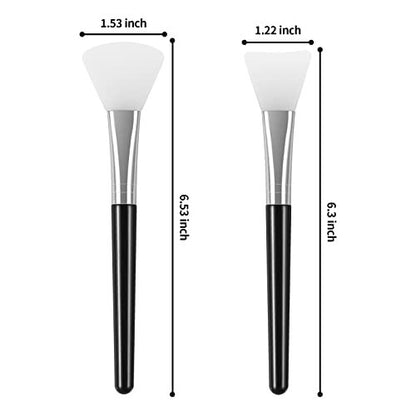 tifanso 4-Pack Silicone Face Mask Brush Applicator Set - Flexible Silicone Brushes for Mud, Clay, DIY Masks, Body Lotion, BB Cream (Black)