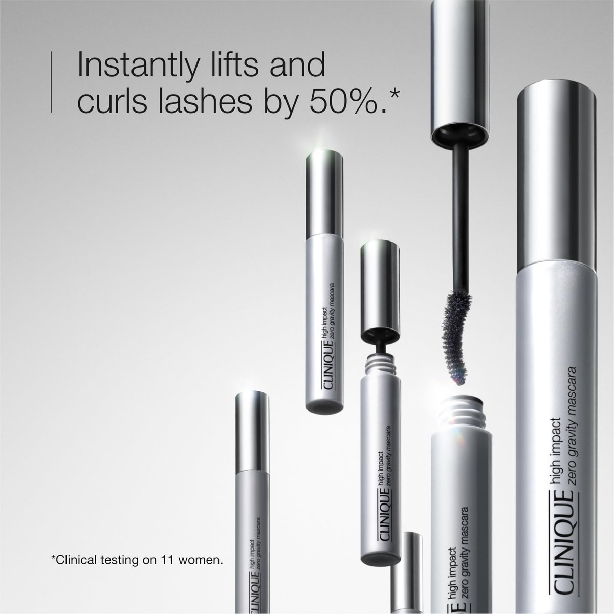 Clinique High Impact Zero Gravity Tubing Mascara – Length, Curling, Smudge Resistant & Non-Flaking, 0.27 Fl Oz (Black) - görsel 3