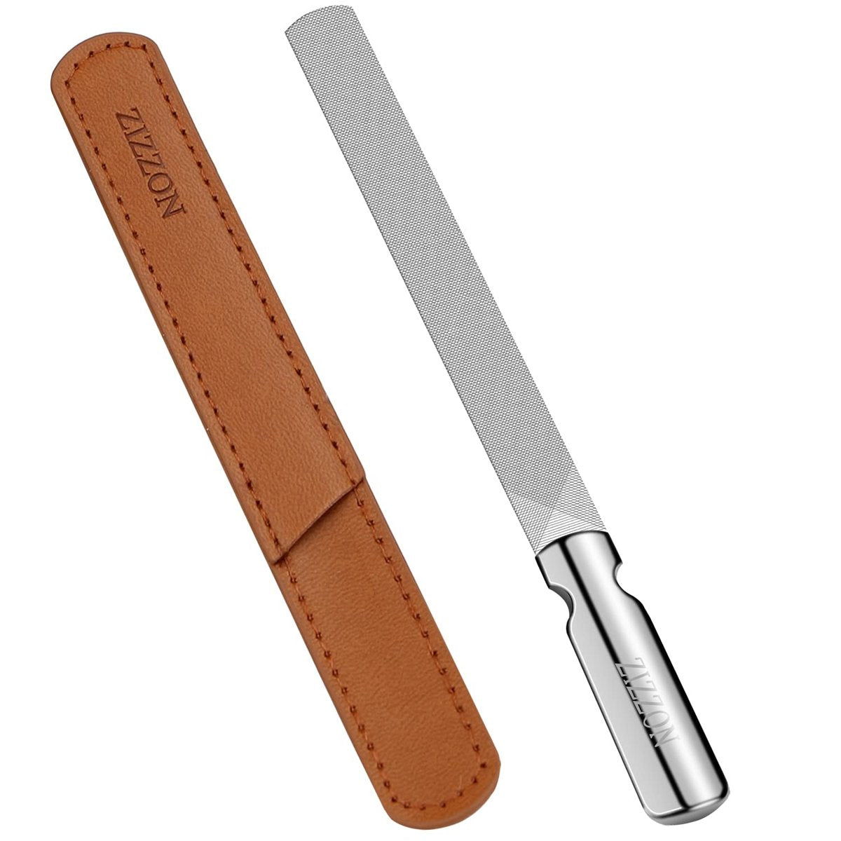 ZIZZON Professional Stainless Steel Nail Files Double Sided - Heavy Duty Reusable Manicure Filer for Natural Nails, Home Salon or Travel - görsel 1