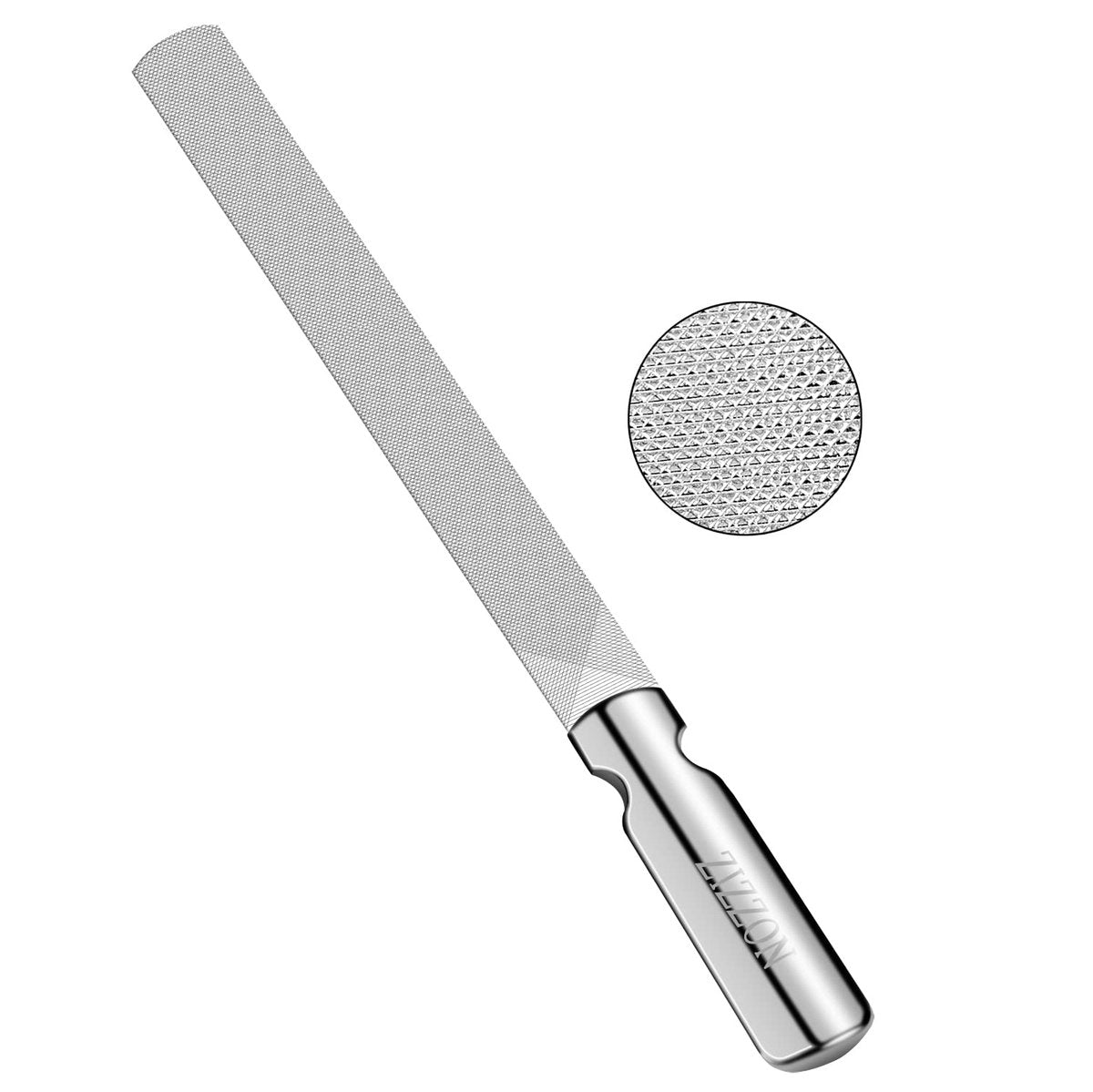 ZIZZON Professional Stainless Steel Nail Files Double Sided - Heavy Duty Reusable Manicure Filer for Natural Nails, Home Salon or Travel - görsel 3