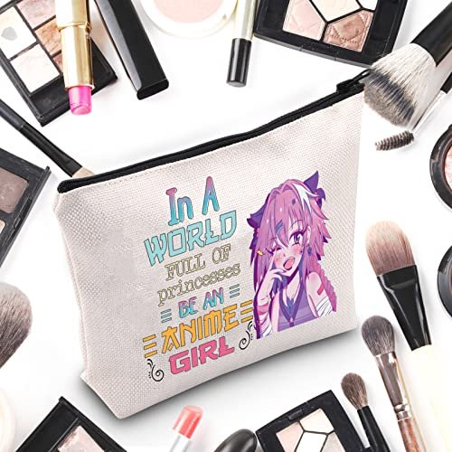 WZMPA Anime Girl Cosmetic Makeup Bag – Fun Gift for Anime Lovers – 'Be An Anime' Zipper Pouch - görsel 6