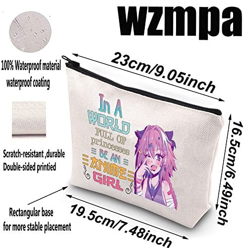 WZMPA Anime Girl Cosmetic Makeup Bag – Fun Gift for Anime Lovers – 'Be An Anime' Zipper Pouch - görsel 4