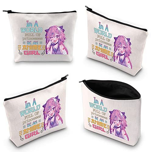 WZMPA Anime Girl Cosmetic Makeup Bag – Fun Gift for Anime Lovers – 'Be An Anime' Zipper Pouch - görsel 12