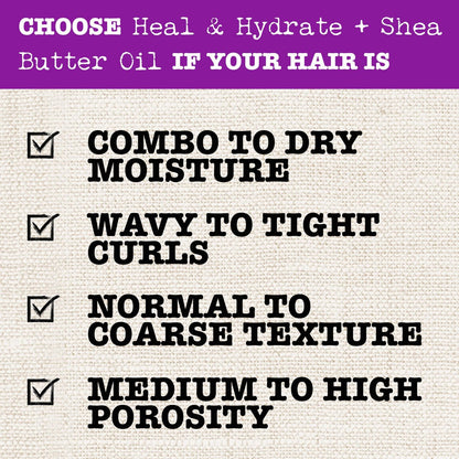 Maui Moisture Heal & Hydrate + Shea Butter Shampoo & Conditioner Bundle for Dry, Damaged Waves & Curls, Silicone-Free, 2 x 13 fl. oz