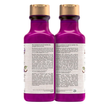 Maui Moisture Heal & Hydrate + Shea Butter Shampoo & Conditioner Bundle for Dry, Damaged Waves & Curls, Silicone-Free, 2 x 13 fl. oz