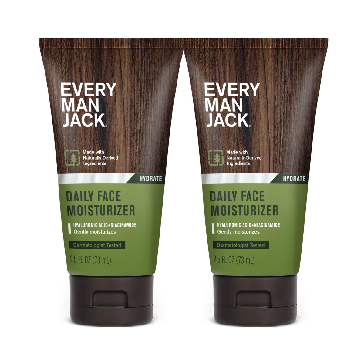 Every Man Jack Daily Face Lotion for Men – Deeply Moisturize & Revive Dry, Tired Skin with Hyaluronic Acid, Aloe Vera & Niacinamide (2.5 oz, 2-Pack) - görsel 2