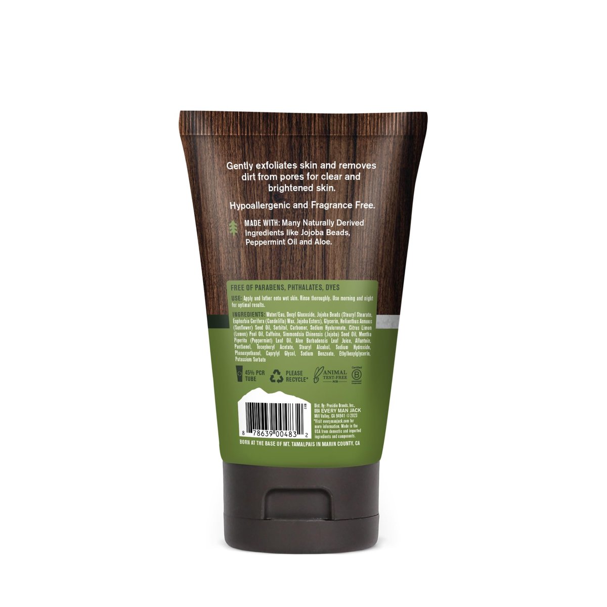 Every Man Jack Gentle Exfoliating Face Scrub for Men - Twin Pack, 4.2 oz Each - Jojoba Beads, Hyaluronic Acid, Caffeine Avelisse