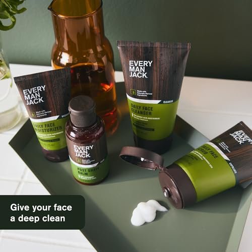 Every Man Jack Gentle Exfoliating Face Scrub for Men - Twin Pack, 4.2 oz Each - Jojoba Beads, Hyaluronic Acid, Caffeine Avelisse