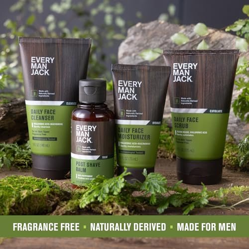 Every Man Jack Gentle Exfoliating Face Scrub for Men - Twin Pack, 4.2 oz Each - Jojoba Beads, Hyaluronic Acid, Caffeine Avelisse
