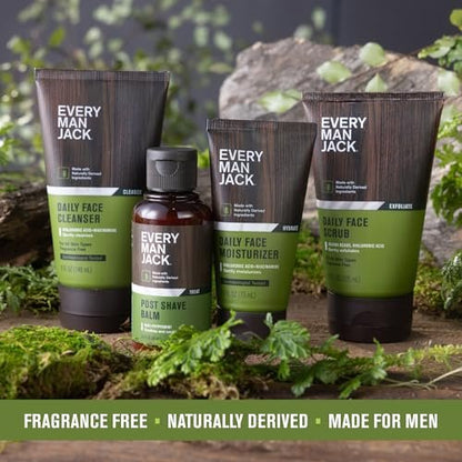 Every Man Jack Gentle Exfoliating Face Scrub for Men - Twin Pack, 4.2 oz Each - Jojoba Beads, Hyaluronic Acid, Caffeine Avelisse