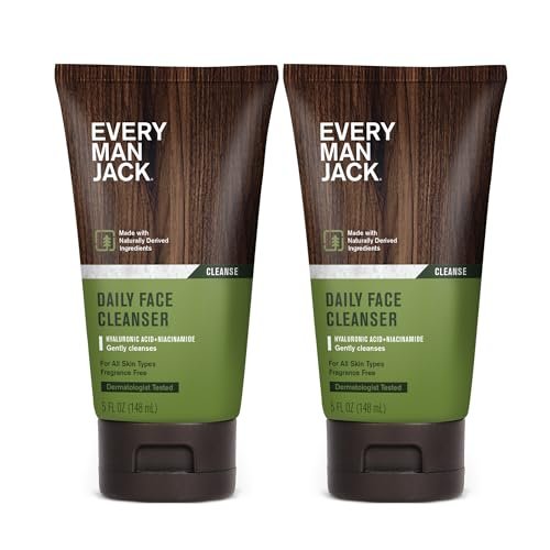 Every Man Jack Hydrating Face Wash for Men with Hyaluronic Acid & Niacinamide – Gently Removes Dirt and Oil, Revives Dry, Dull Skin – 5 fl oz (2 Pack) - görsel 1