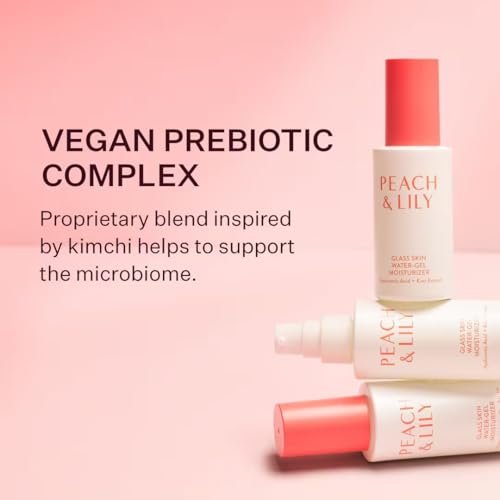 Peach & Lily Glass Skin Water-Gel Moisturizer - Lightweight Hyaluronic Acid Face Moisturizer with Chamomile, Kiwi & Peach - Vegan & Cruelty-Free Korean Beauty Avelisse