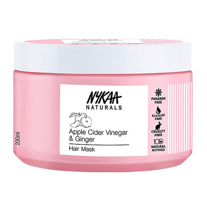 Nykaa Naturals Apple Cider Vinegar & Ginger Hair Mask – Anti-Dandruff, Clarifying Shine Mask for All Hair Types (6.76 oz)