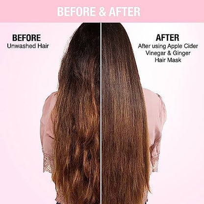 Nykaa Naturals Apple Cider Vinegar & Ginger Hair Mask – Anti-Dandruff, Clarifying Shine Mask for All Hair Types (6.76 oz)