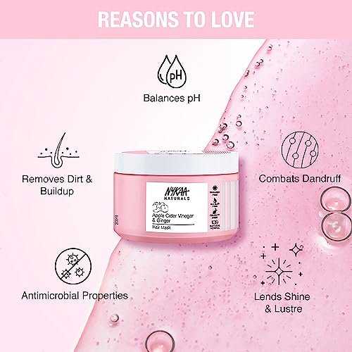 Nykaa Naturals Apple Cider Vinegar & Ginger Hair Mask – Anti-Dandruff, Clarifying Shine Mask for All Hair Types (6.76 oz) - görsel 9