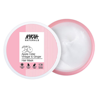 Nykaa Naturals Apple Cider Vinegar & Ginger Hair Mask – Anti-Dandruff, Clarifying Shine Mask for All Hair Types (6.76 oz)
