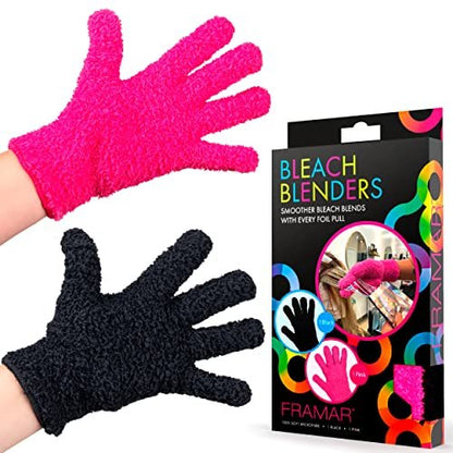 FRAMAR Bleach Blender Microfiber Gloves for Hair Dye – 2 Pack, Pink, Extra Absorbent Hair Color Gloves for Salon & Home Use Avelisse
