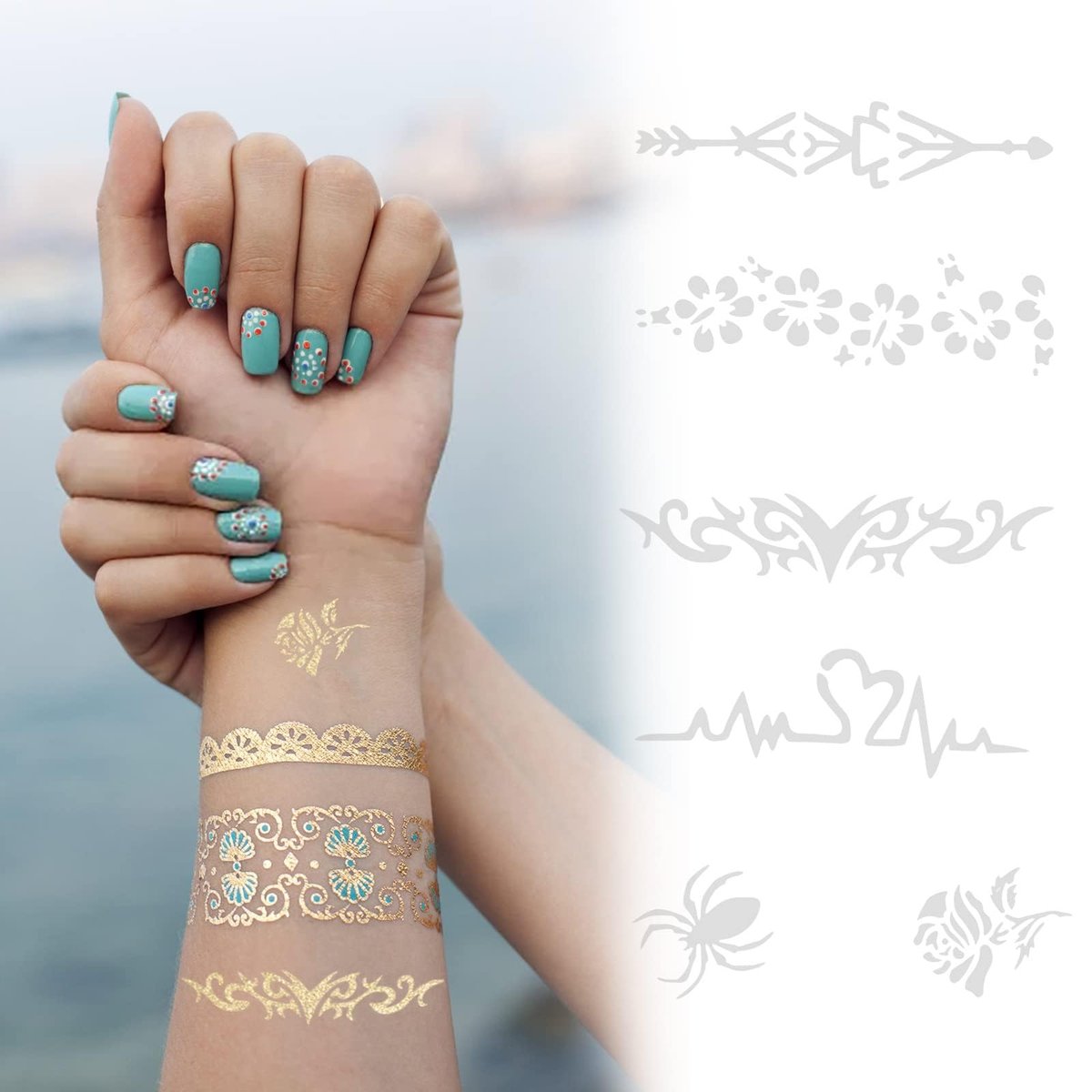 Jim&Gloria 10-Color Temporary Tattoo Pen Set with Gold and Silver - Fake Body Paint Markers for Face Painting, Party Makeup, and Creative Fun - Trendy Gift for Teens and Adults Avelisse