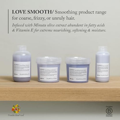 Davines LOVE Smoothing Shampoo – Anti-Frizz, Gentle Cleansing for Wavy & Coarse Hair with Olive Extract, 8.45 oz Avelisse