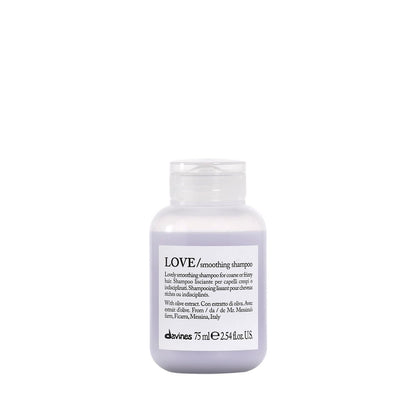 Davines LOVE Smoothing Shampoo – Anti-Frizz Gentle Cleansing for Wavy, Unruly, Coarse Hair with Olive Extract, Travel Size 2.54 Fl Oz Avelisse