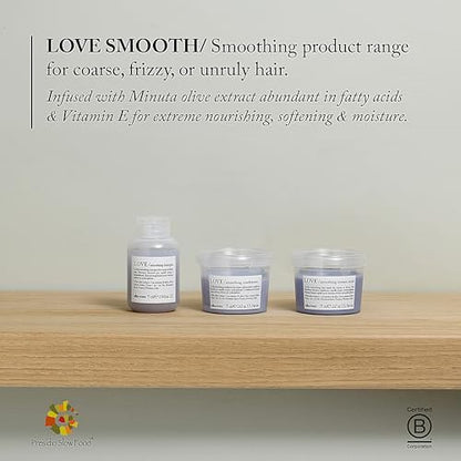 Davines LOVE Smoothing Shampoo – Anti-Frizz Gentle Cleansing for Wavy, Unruly, Coarse Hair with Olive Extract, Travel Size 2.54 Fl Oz Avelisse